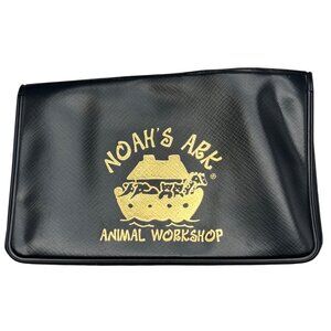 Noah's Ark Animal Workshop Black Card Holder 3.5x2.5" READ